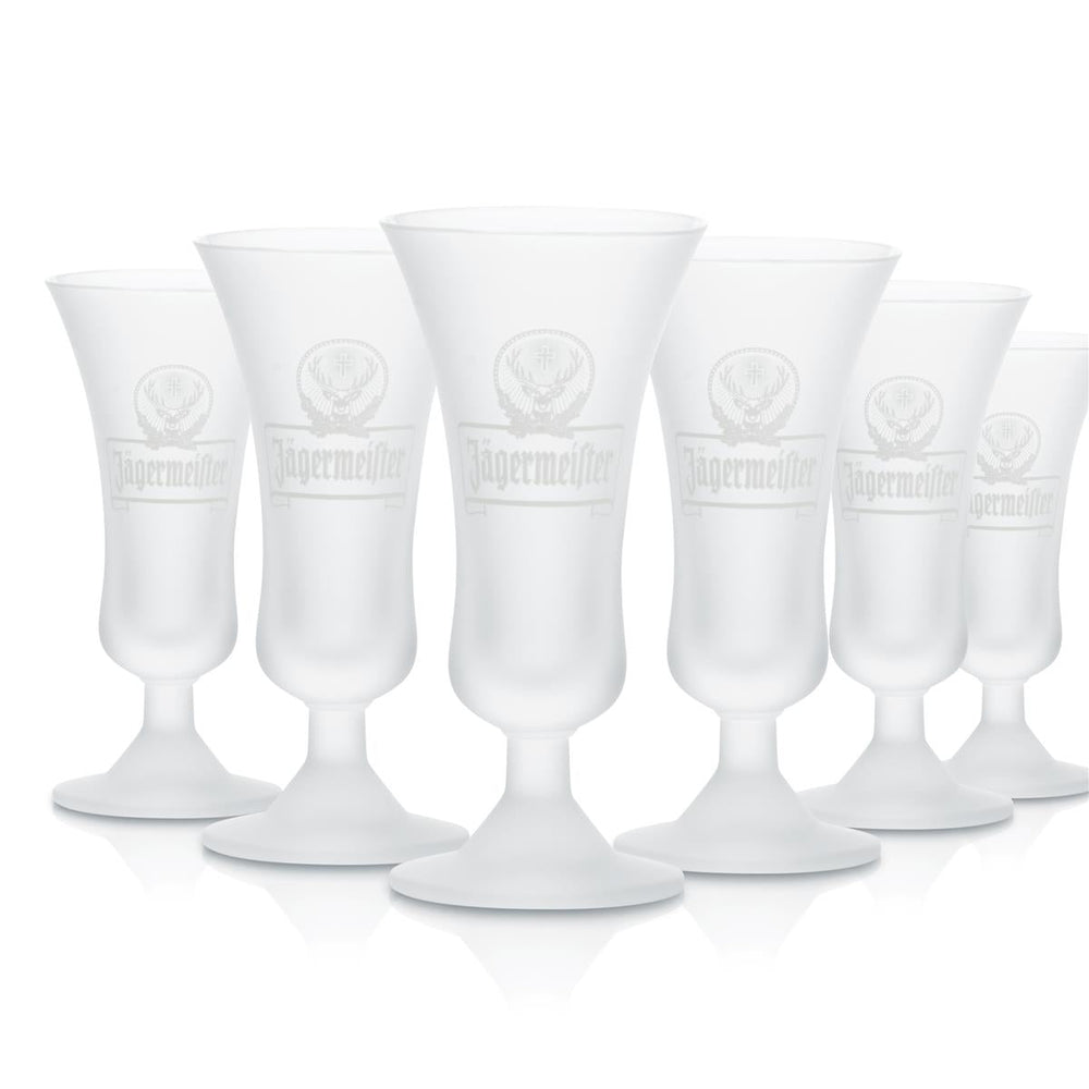 6 bicchieri Jägermeister 4 cl Bicchierini da liquore Bicchieri a calice Satinati Set di bicchierini da shot
