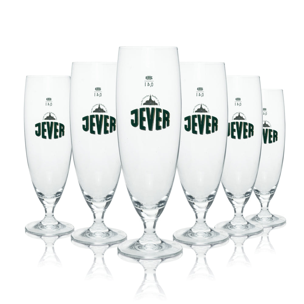 6 bicchieri da birra Jever 0,4 l, forma a tulipano, calibrati, birra Pilsener, birrificio Nord