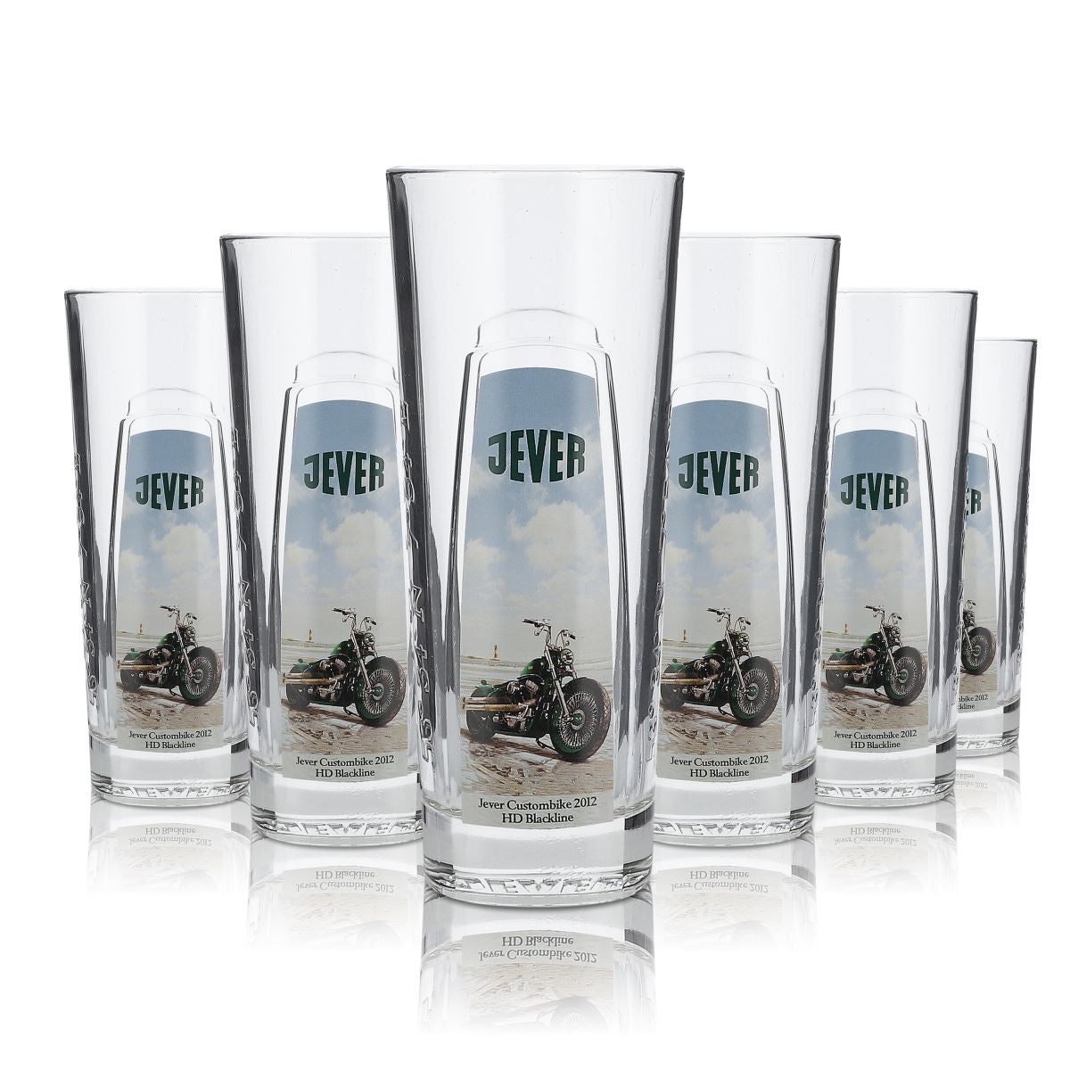 6 bicchieri da collezione Jever edizione speciale 0,4 l Harley Days Custom Bike HDV Rod 2012