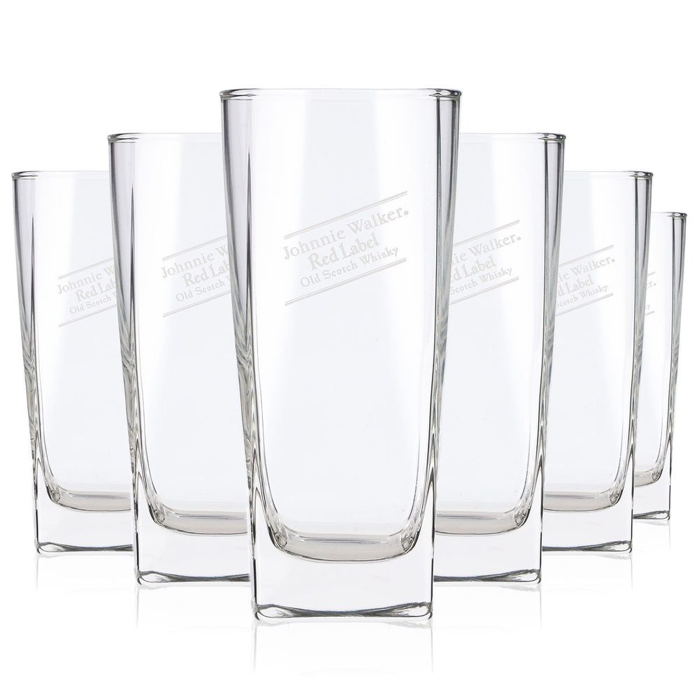 6 bicchieri da whisky Johnnie Walker da 0,32 l per long drink, Red Label, Old Scotch