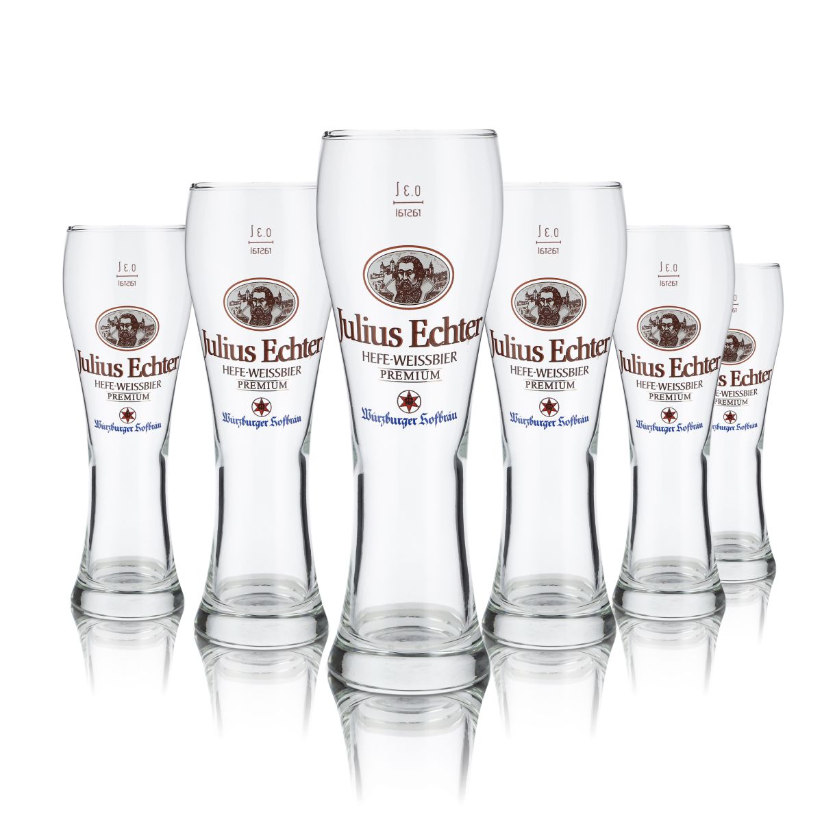 6 bicchieri da birra bianca Julius Echter 0,3 l Set di bicchieri da birra Hefeweizen Birrificio Gastro Eiche
