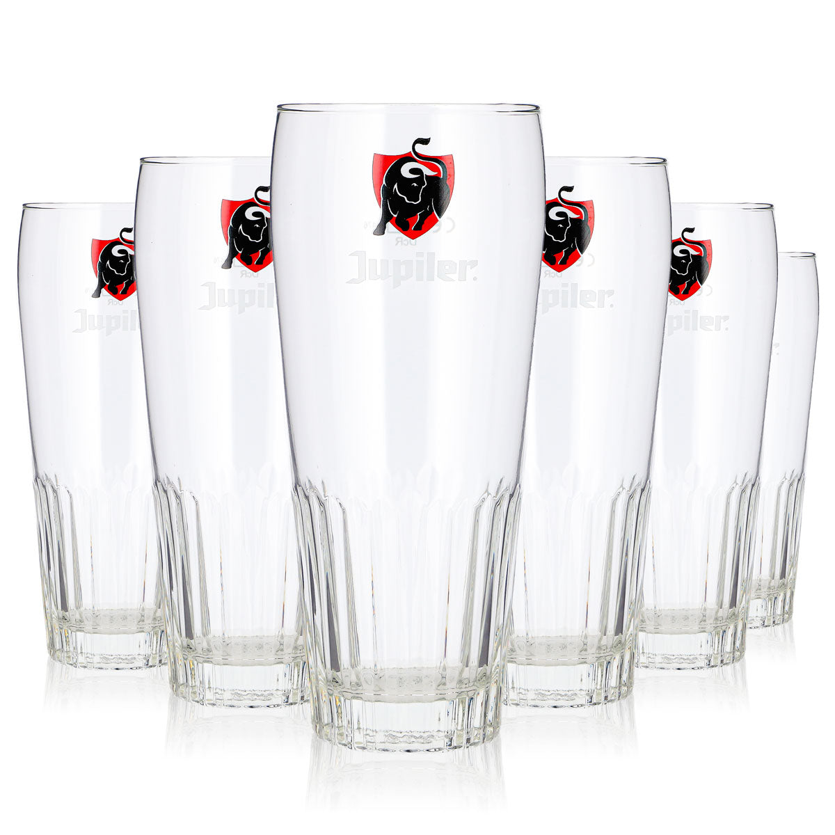 6 bicchieri da birra Jupiler da 0,5 l, modello long drink con logo “Bullen” e personaggio Willi (set da 6)
