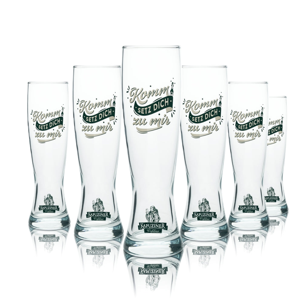 6 bicchieri da birra Kapuziner 0,5 l per birra di frumento Sahm Hefe Weißbier Bayern Beer Tulpe