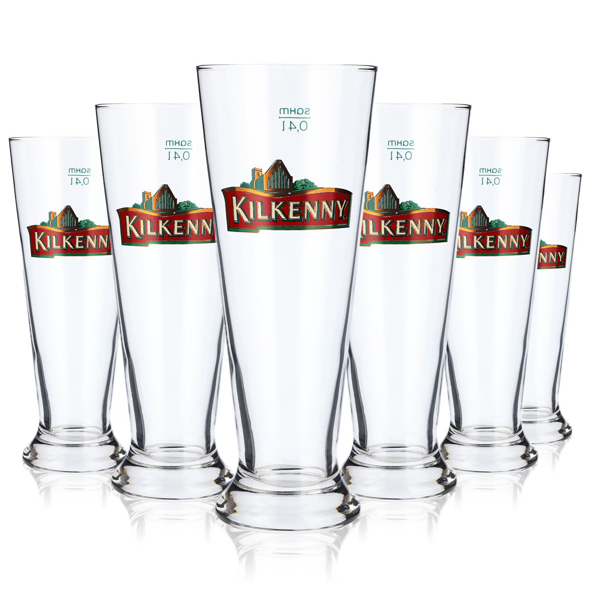6 bicchieri da birra Kilkenny 0,4 l Bicchieri da birra irlandesi con logo rosso Sahm München – Vista 5