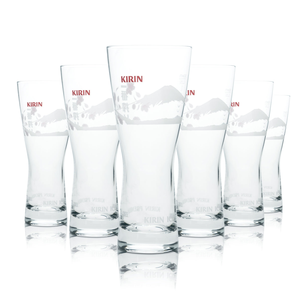 6 bicchieri da birra Kirin Ichiban 0,25 l, forma a tulipano, Giappone, birra, mezzo litro