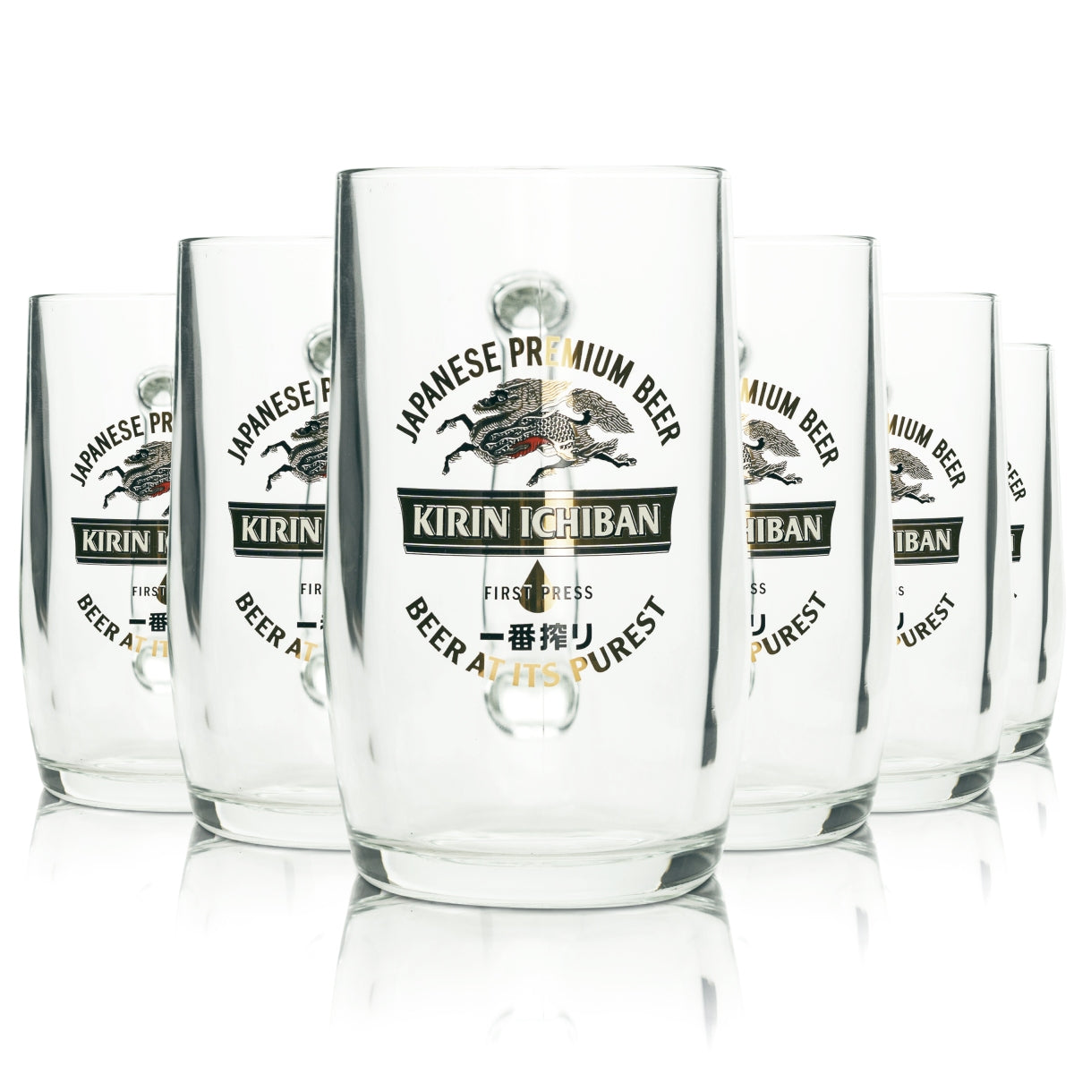 6 bicchieri da birra Kirin Ichiban da 0,5 l, boccale giapponese, bicchieri da birra con manico, da collezione