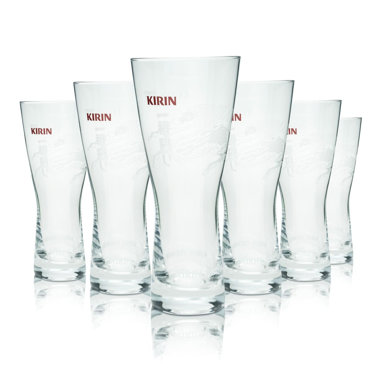 6 bicchieri da birra Kirin Ichiban 0,25 l con motivo drago, birrificio giapponese