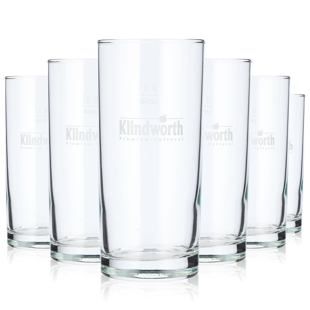 6 bicchieri per bibite Klindworth da 0,2 l, bicchieri a stelo con logo satinato Rastal (set da 6)