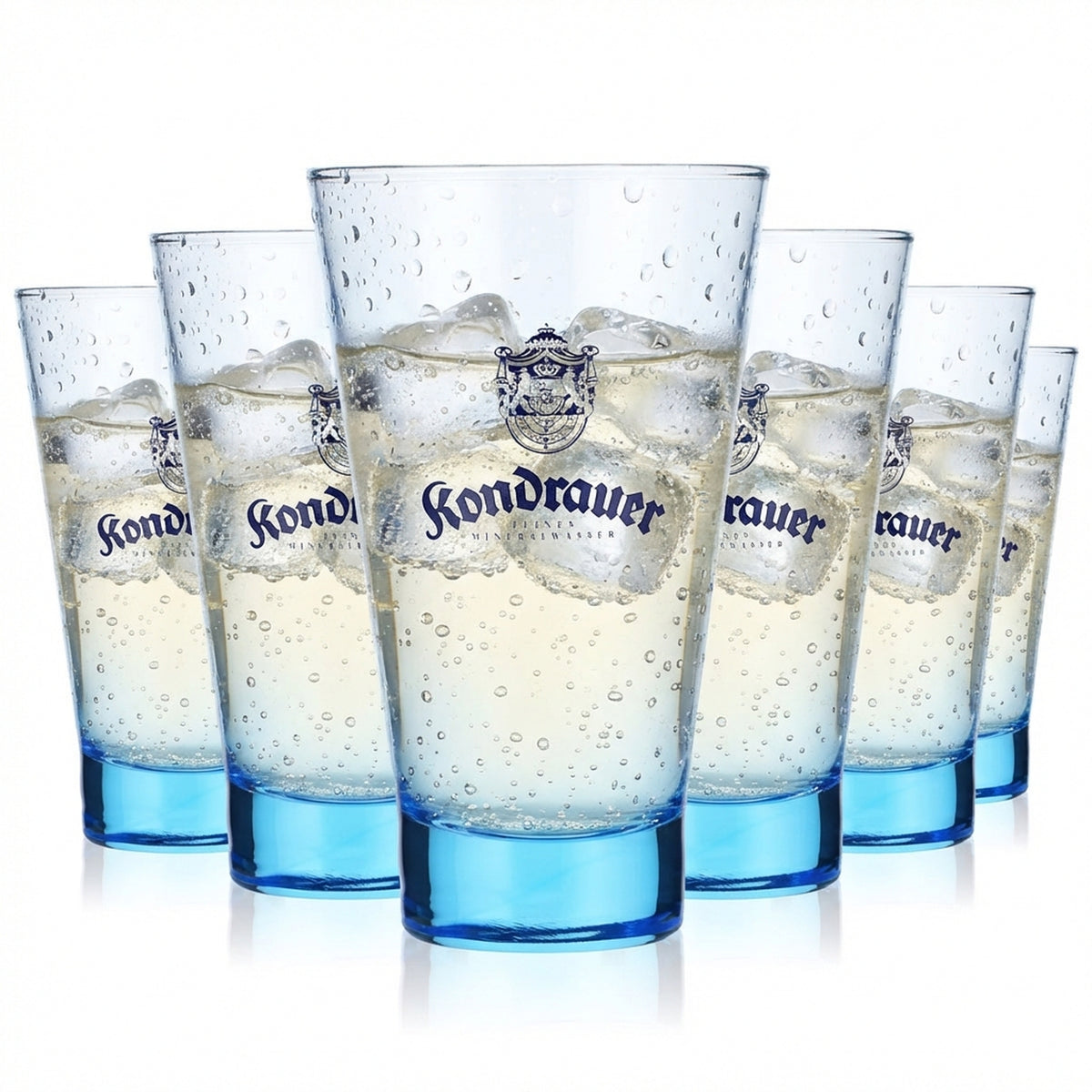 6 bicchieri Kondrauer Wasser Bicchieri da acqua 0,36 l Bicchieri in vetro colorato blu