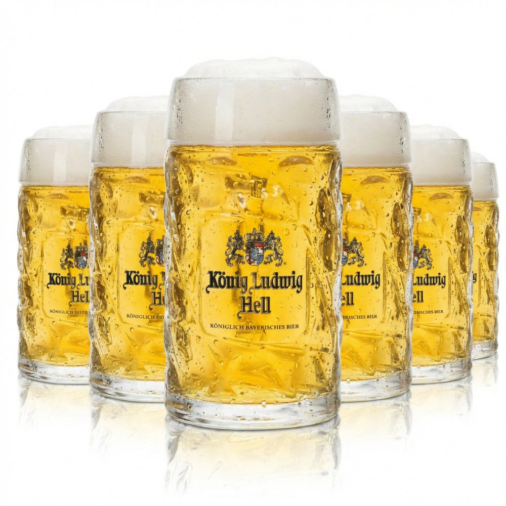 6 bicchieri da birra König Ludwig 0,5 l boccale con motivo a rombi Seidel Sahm in rilievo bicchieri con manico boccali