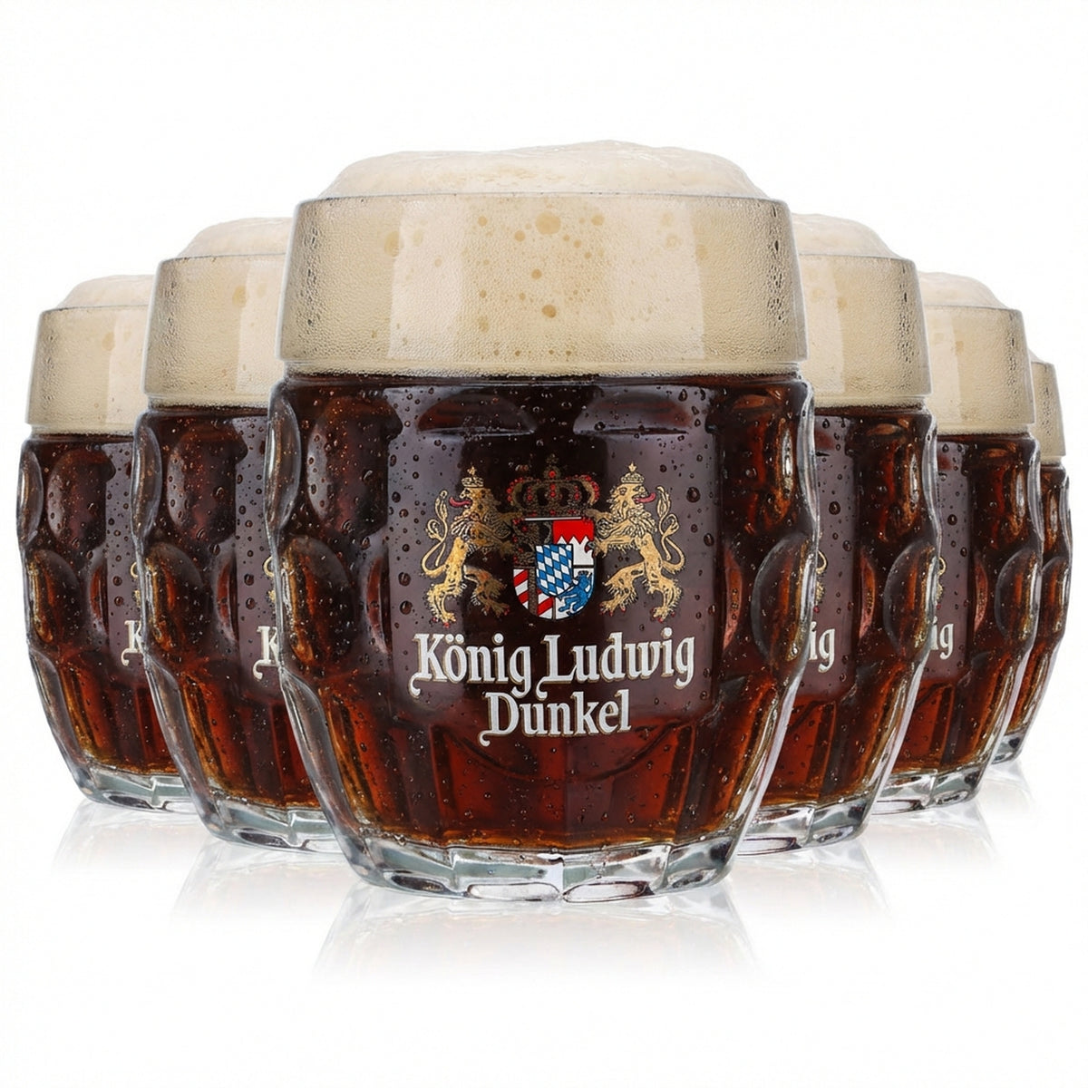 6 bicchieri da birra König Ludwig Seidel 0,5 l boccale "Dunkel" Punkt-Seidel