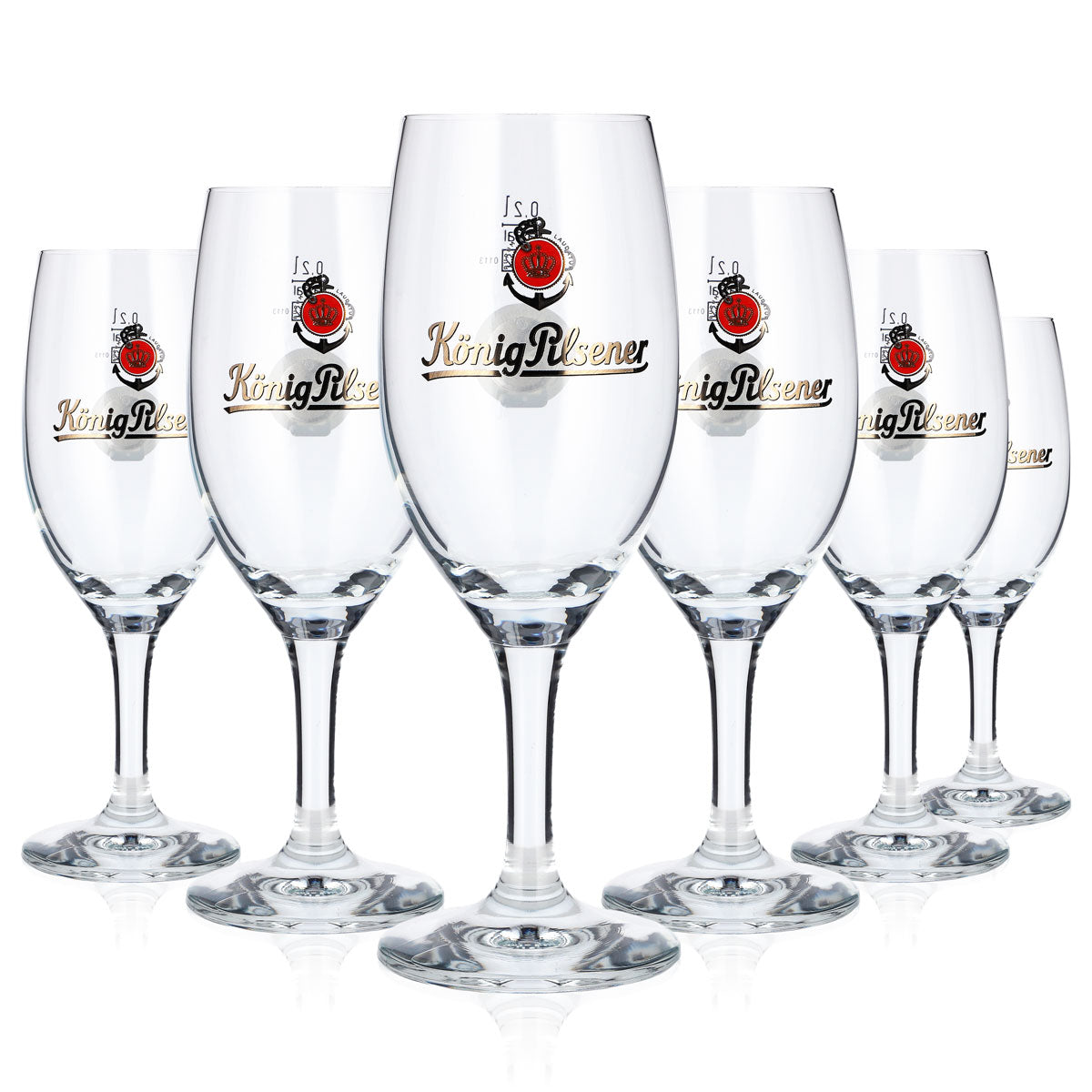 6 bicchieri da birra König Pilsener da 0,2 l, modello "Pokal", con tag NFC, design "Rastal Tulpe" (set da 6)