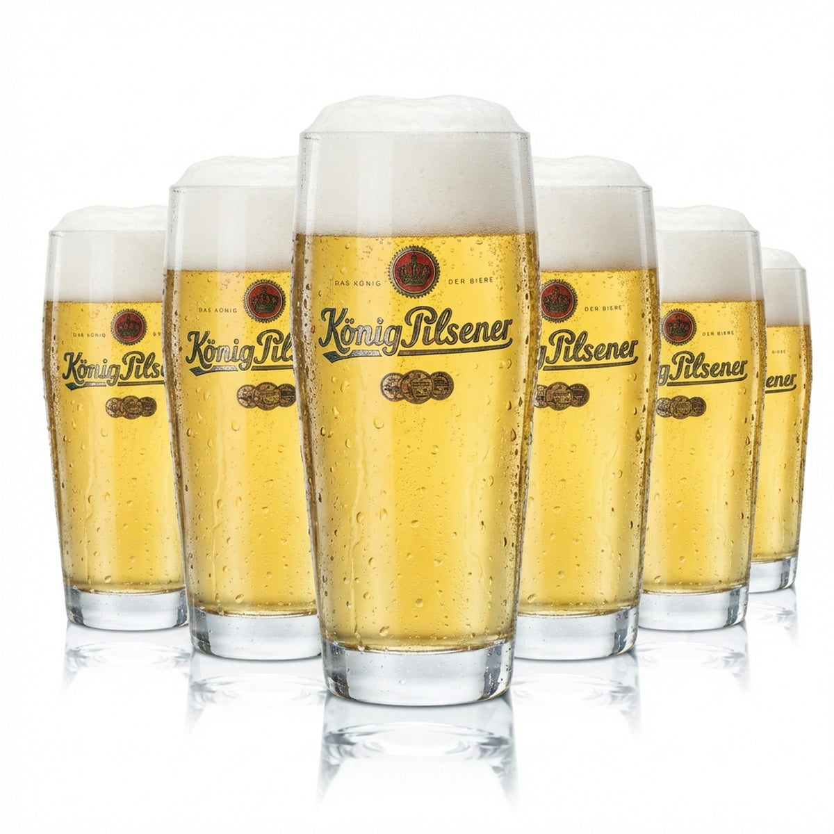 6 bicchieri da birra König Pilsener 0,3 l Willi Becher Bicchieri calibrati Gastronomia Pub Bar