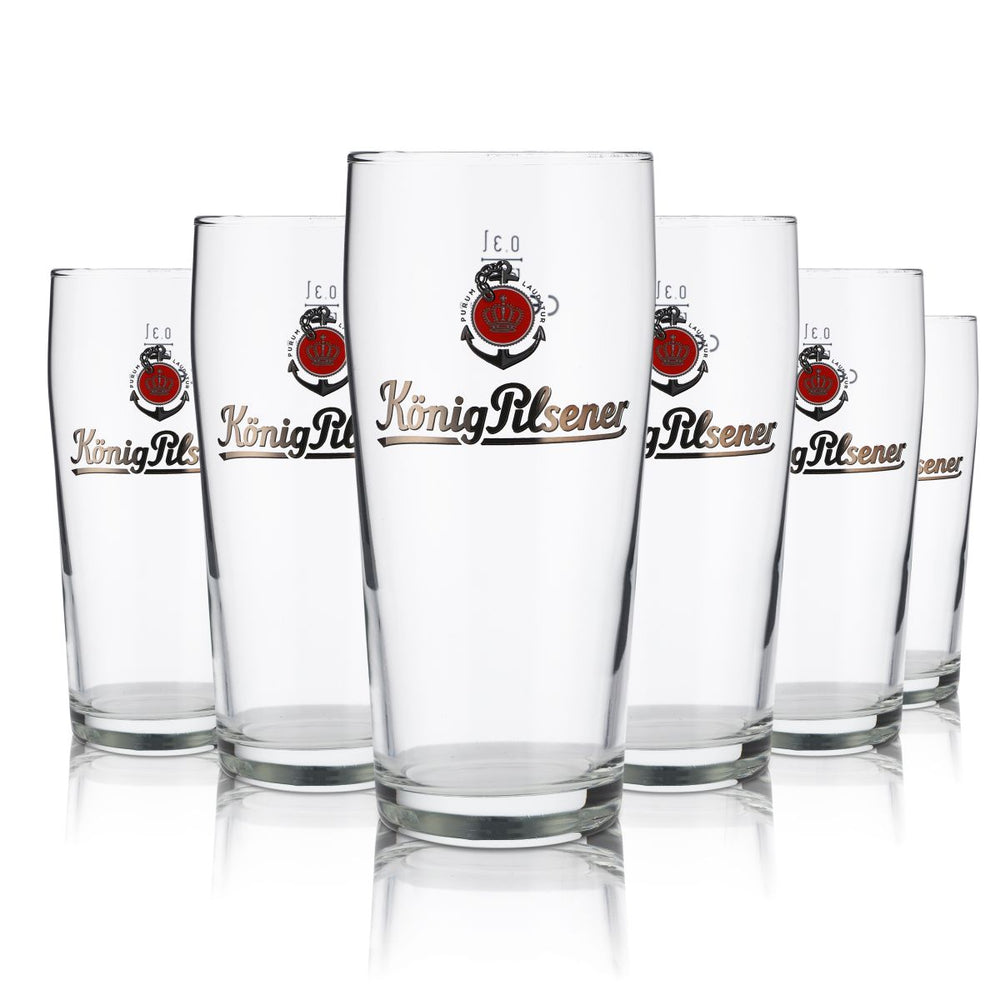 6 bicchieri da birra König Pilsener 0,3 l Willi Becher Pokal Set di bicchieri Birrificio Gastronomia