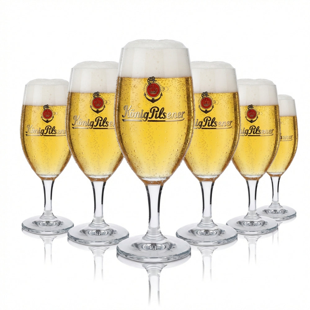 6 bicchieri da birra König Pilsener 0,4 l Set di bicchieri a tulipano Pilsener Pokal Brauerei Gastro