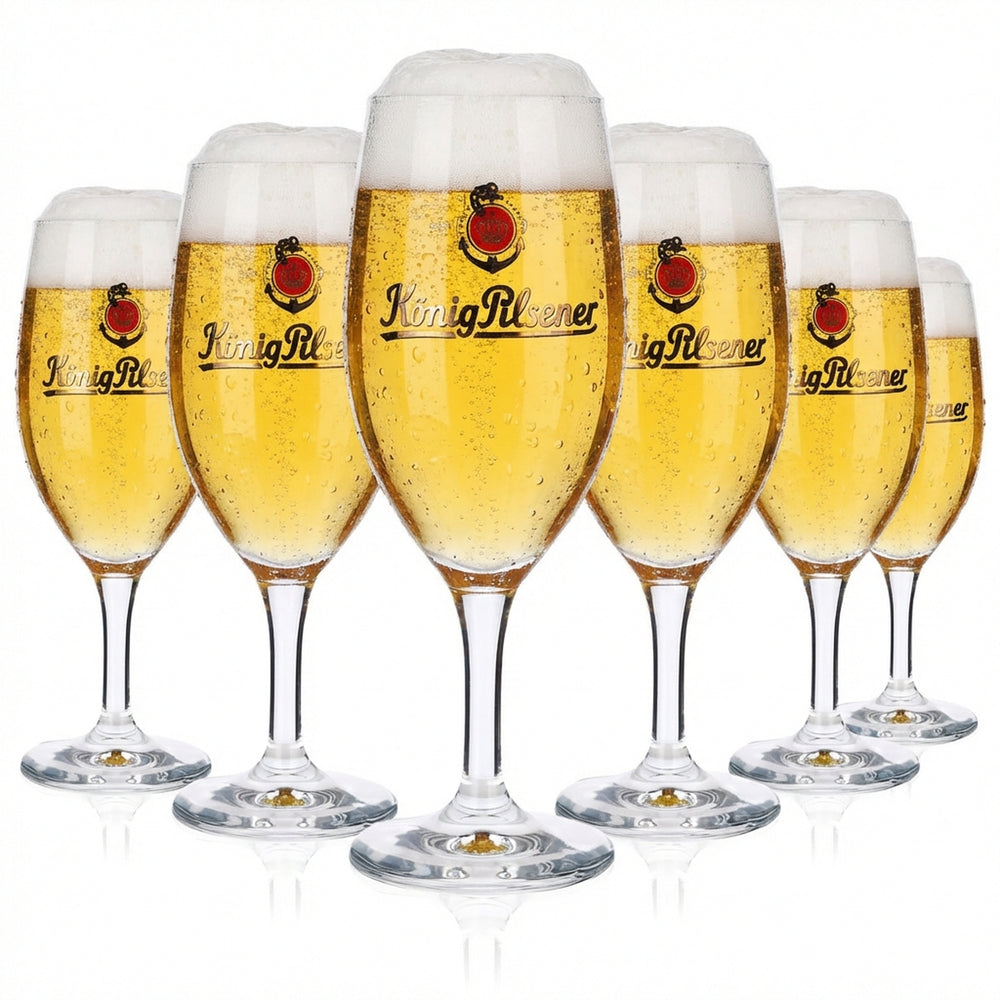 6 bicchieri da birra König Pilsener in vetro da 0,3 l con logo Köpi e ancora