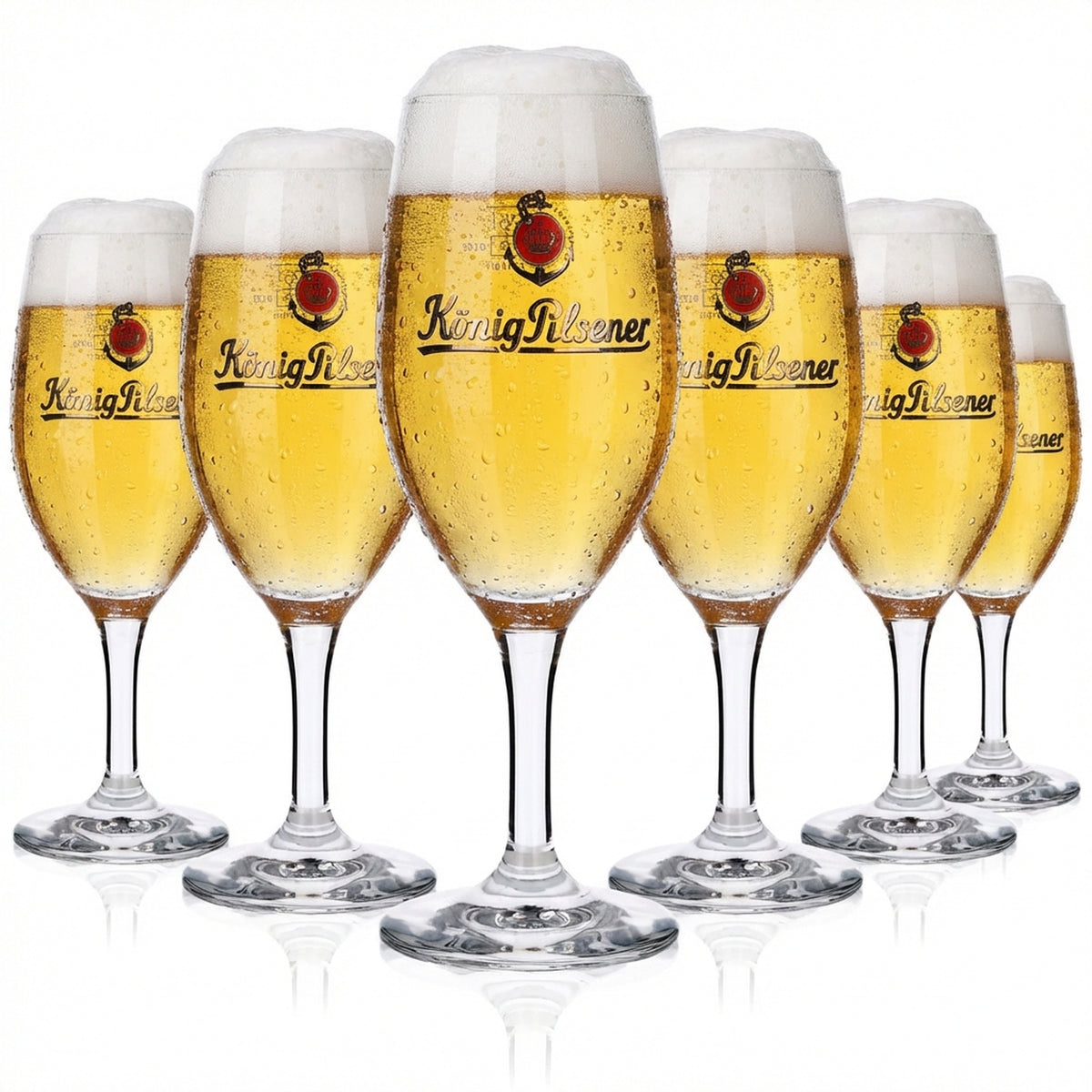6 bicchieri da birra König Pilsener 0,25 l Bicchieri da birra Bicchiere a calice "Ancoretta + scritta"