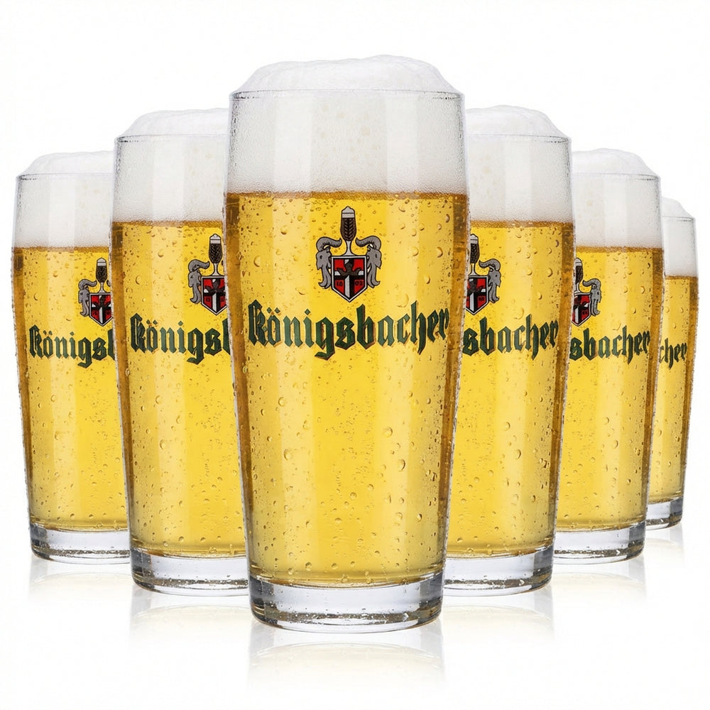 6 bicchieri da birra Königsbacher Willibecher 0,3 l Bicchieri da birra Bicchiere da birra conico