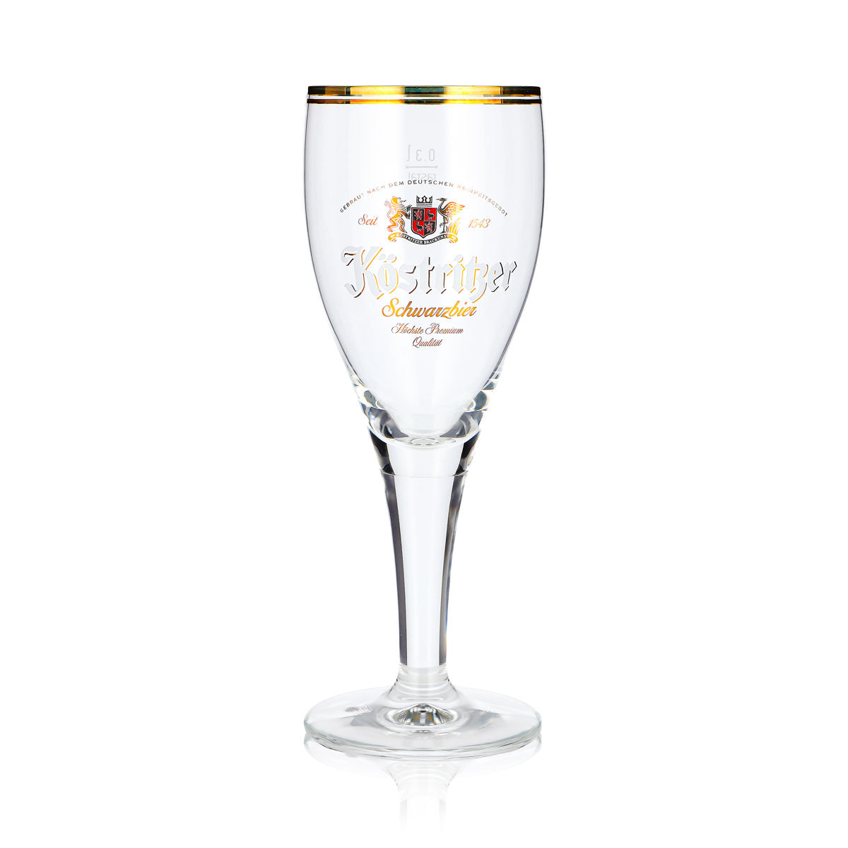 6 bicchieri da birra Köstritzer da 0,3 l, a forma di coppa, per birra scura, con doppio bordo dorato – Vista 3