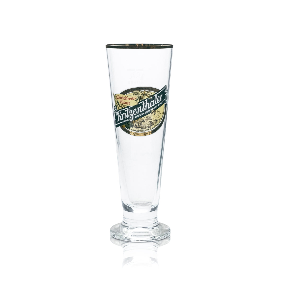 6 bicchieri da birra Kritzenthaler 0,2 l, forma tulipano, bordo dorato, senza alcol, per la ristorazione – Vista 2