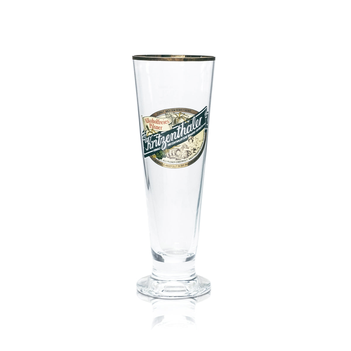 6 bicchieri da birra Kritzenthaler 0,2 l, forma tulipano, bordo dorato, senza alcol, per la ristorazione – Vista 4