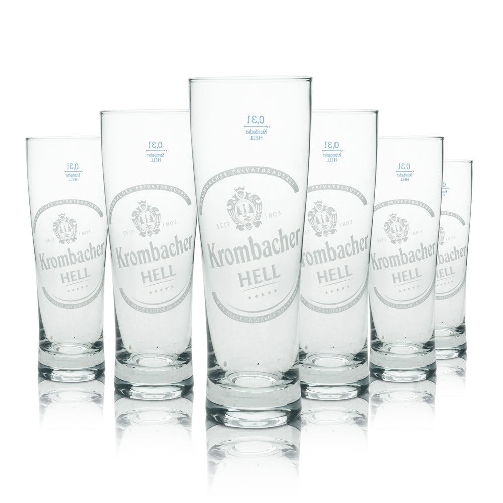 6 bicchieri da birra Krombacher Tulipano 0,3 l Sahm Hell