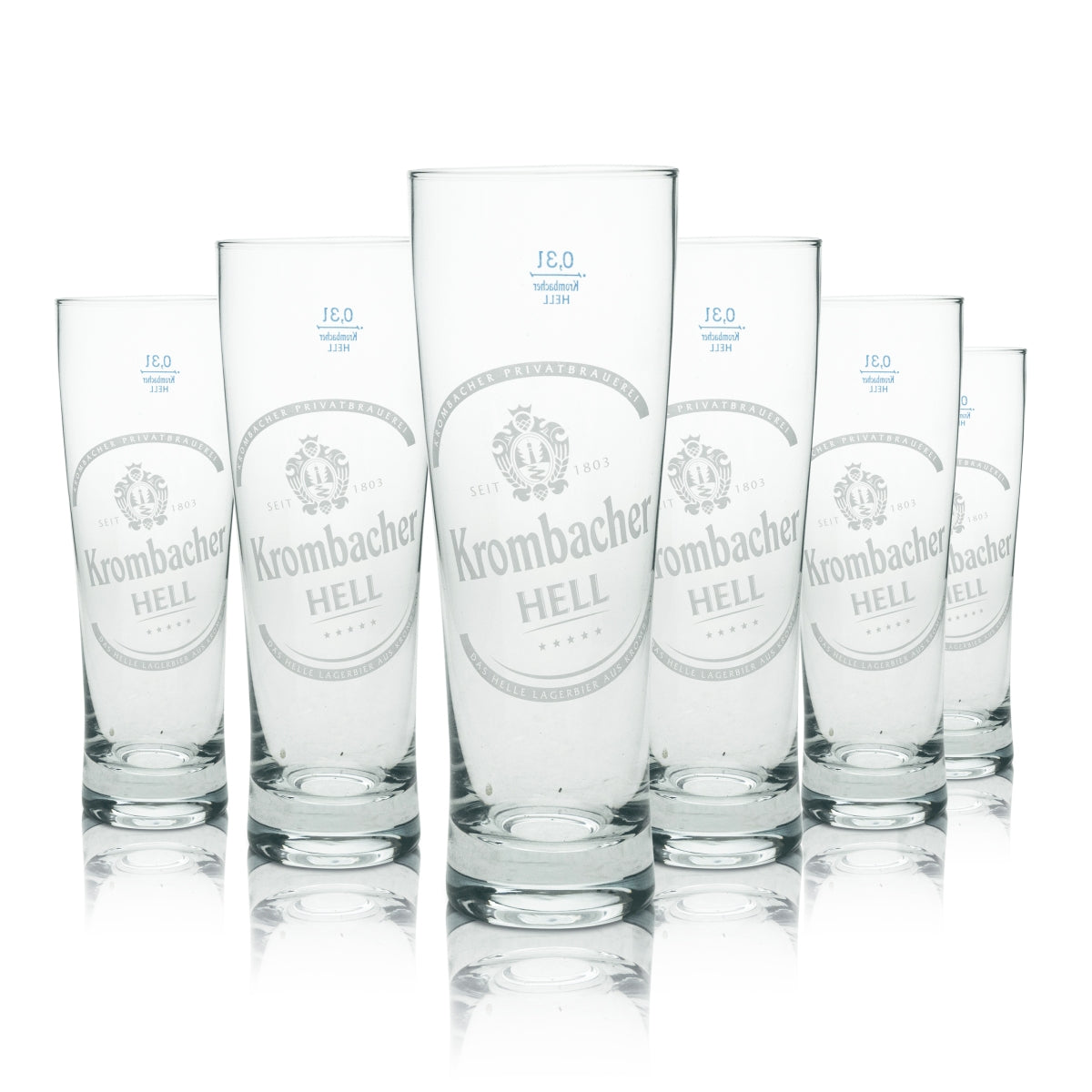 6 bicchieri da birra Krombacher Tulipano 0,3 l Sahm Hell