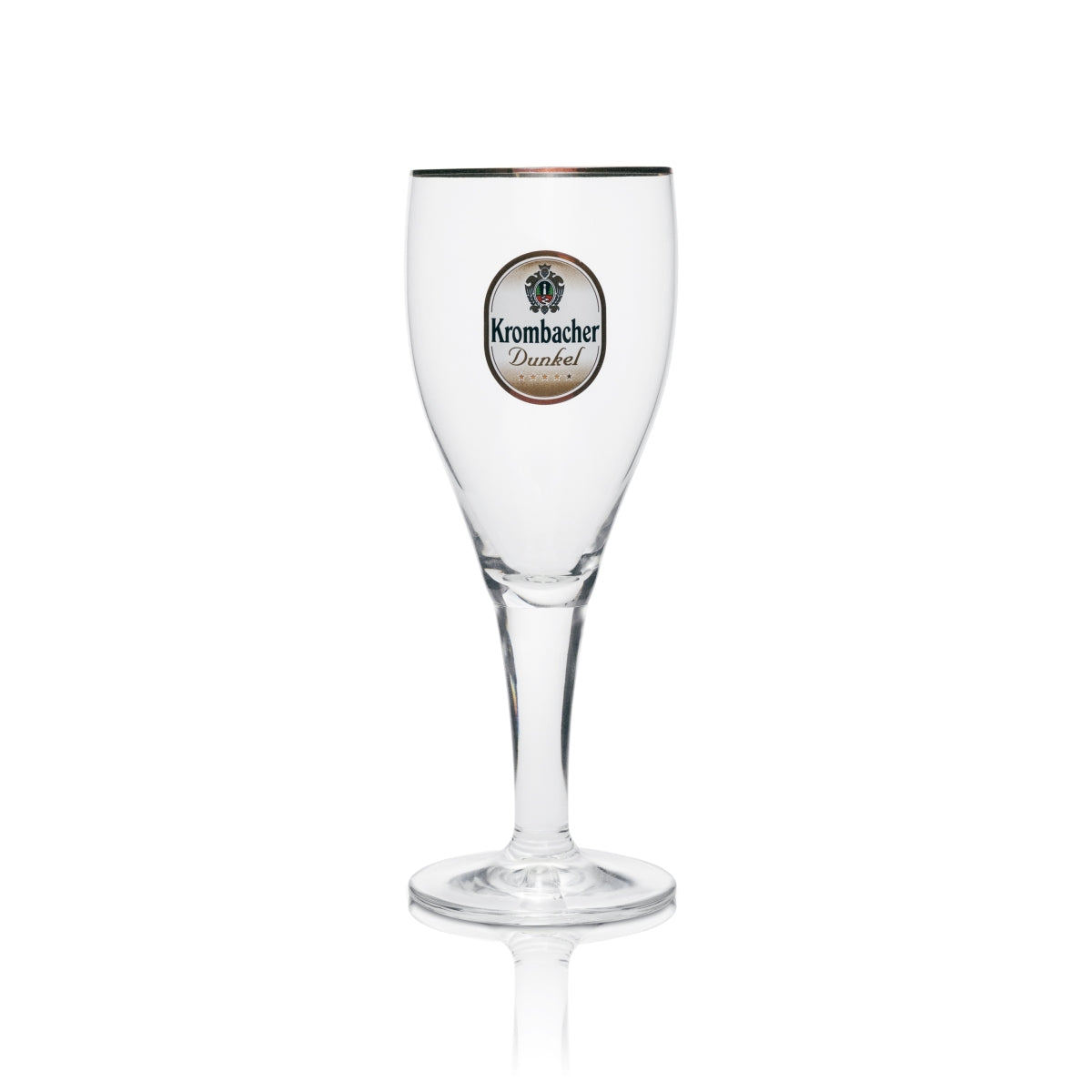 6 bicchieri Krombacher 0,3 l Dunkelpils Pokal Tulpe con bordo dorato, vetro da ristorazione, birrificio – Vista 2