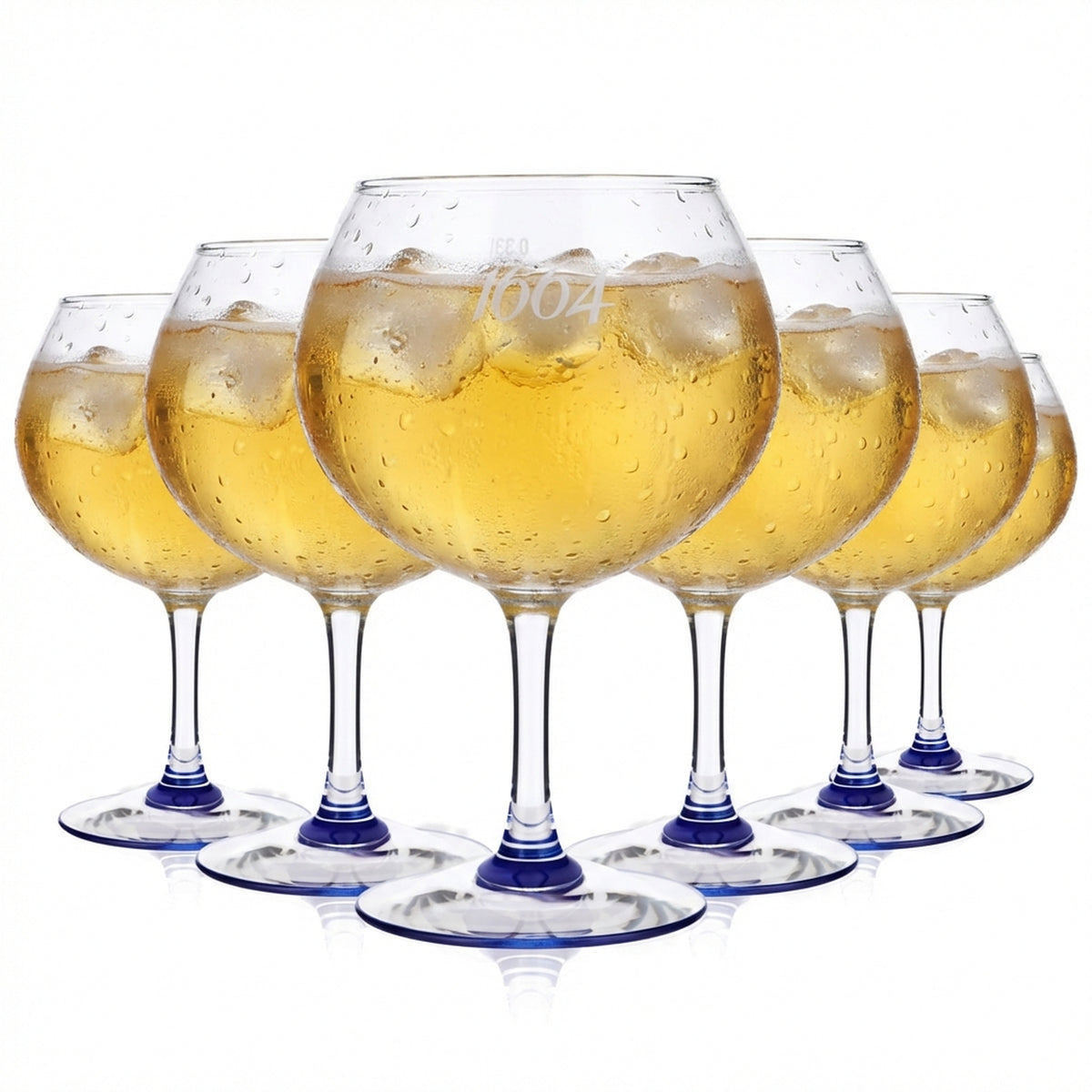 6 bicchieri da birra Kronenbourg 1664 Bicchieri da birra 0,33 l Bicchiere a palloncino "1664" fondo blu ARC