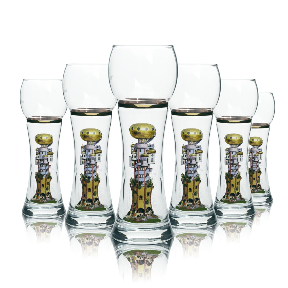 6 bicchieri da birra Kuchlbauer 0,5 l per birra bianca Turmweisse Turm Hefe Weizen