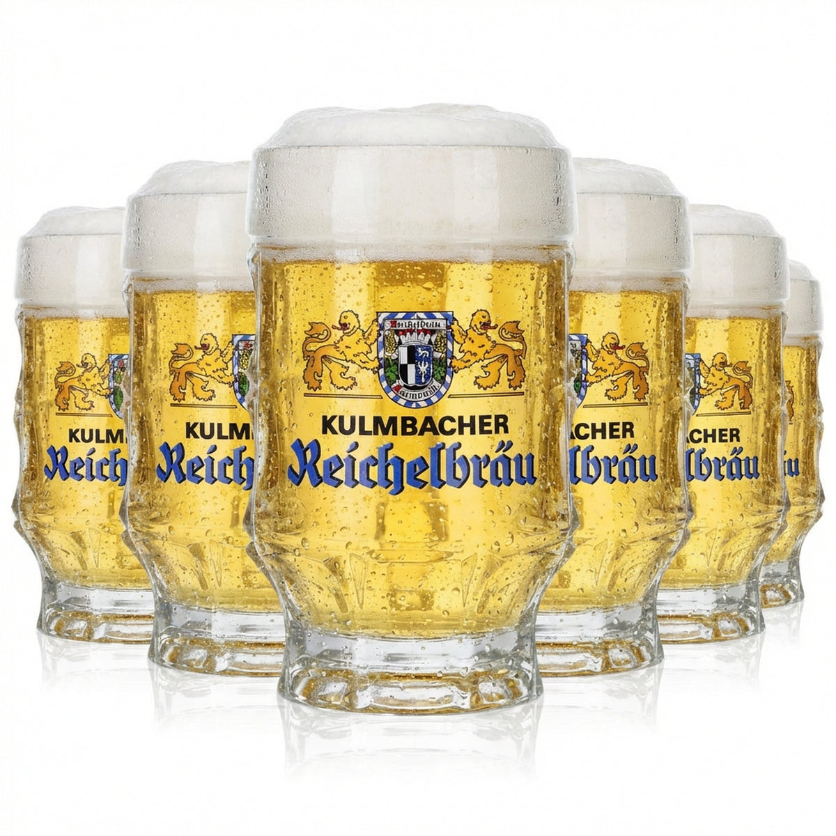 6 bicchieri da birra Kulmbacher Reichelbräu Bier Glas Bierseidel Humpen 0,25 l