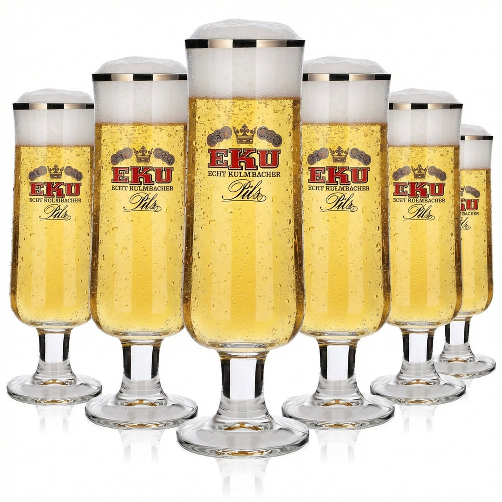 6 bicchieri da birra Kulmbacher Reichelbräu 0,4 l design coppa set di bicchieri EKU Pils Brauerei