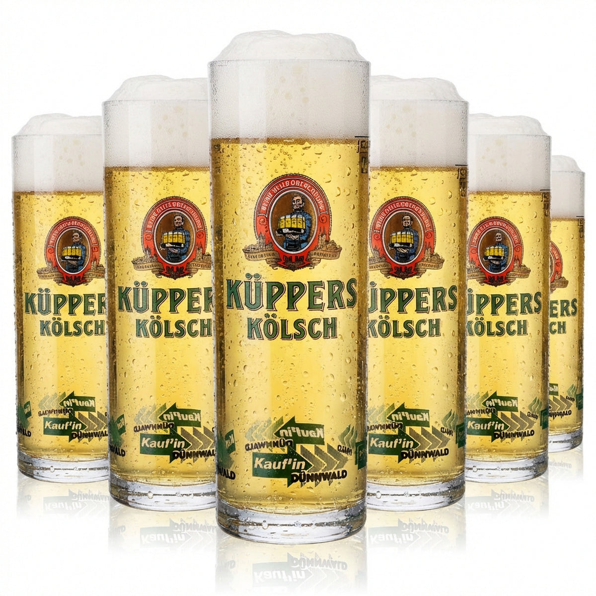 6 bicchieri da birra Kölsch Küppers da 0,2 l Bicchiere da birra Kölsch/Stange "Rittersitz Haus Haack"