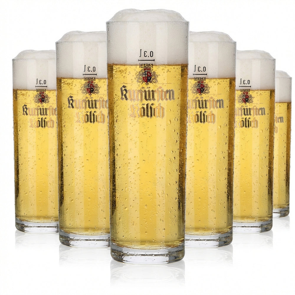 6 bicchieri da birra Kölsch Kurfürsten da 0,3 l Set di bicchieri da birra Willibecher Brauerei