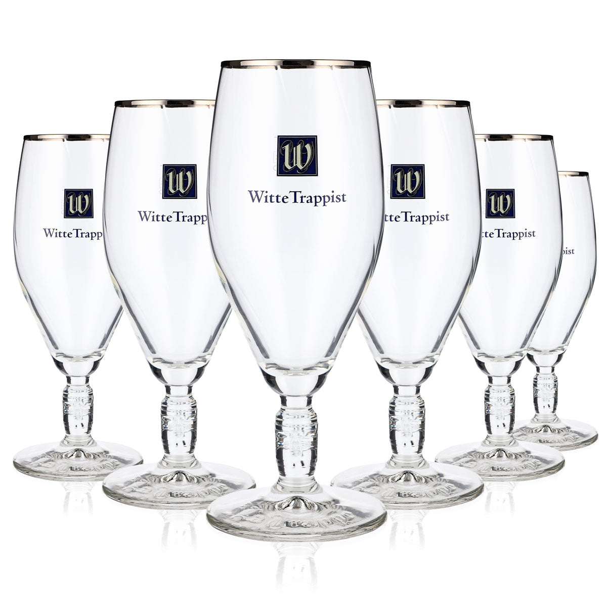 6 bicchieri da birra La Trappe da 0,3 l con rilievo sullo stelo e bordo dorato – Vista 5