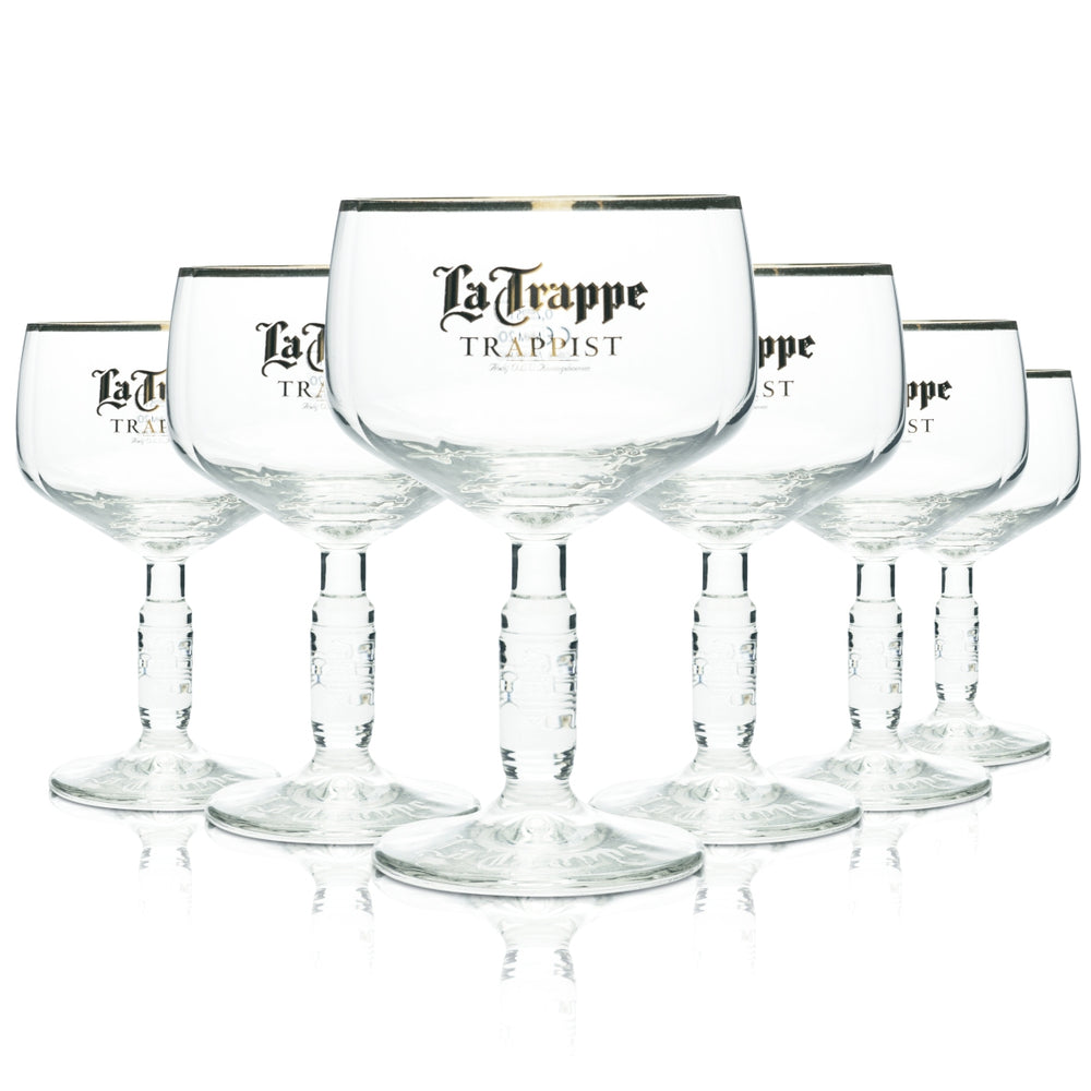 6 bicchieri da birra La Trappe Bicchieri da birra a calice 0,25 l Bordo dorato