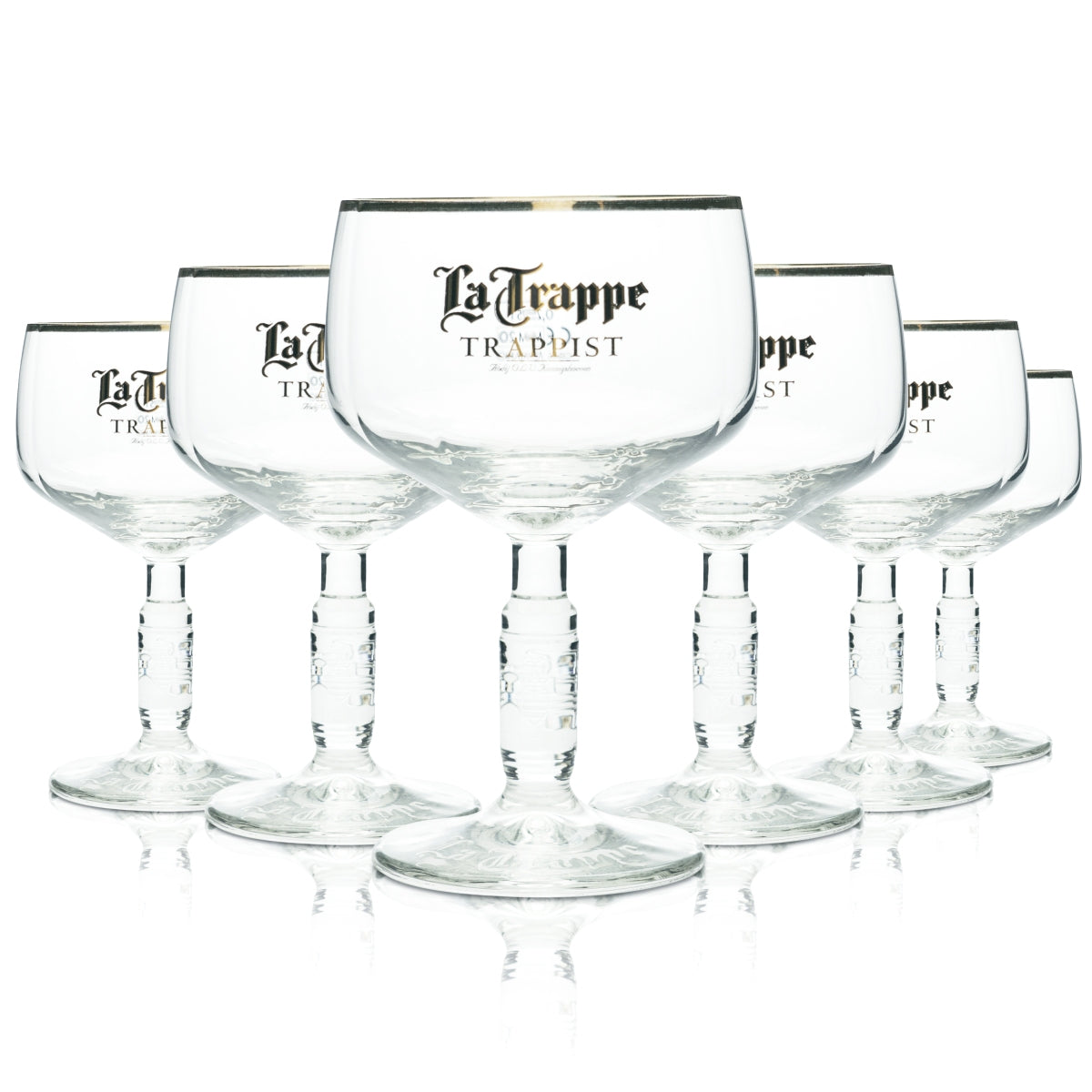 6 bicchieri da birra La Trappe Bicchieri da birra a calice 0,25 l Bordo dorato