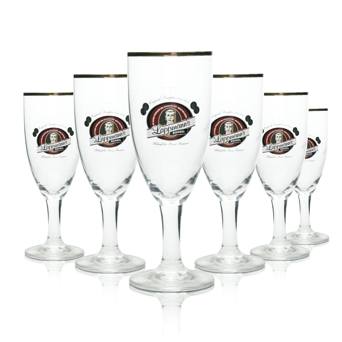 6 bicchieri da birra Lappmann scuri con bordo dorato, 0,3 l