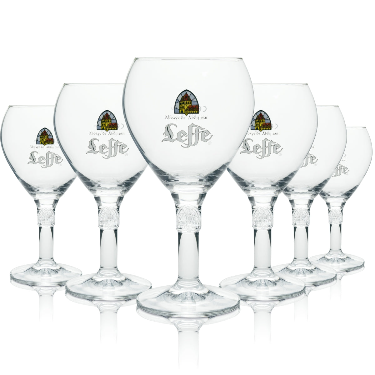 6 bicchieri da birra Leffe Tulipano 0,25 l Nuovi bicchieri a forma di coppa Birra d'abbazia Belgio Bar Drinks