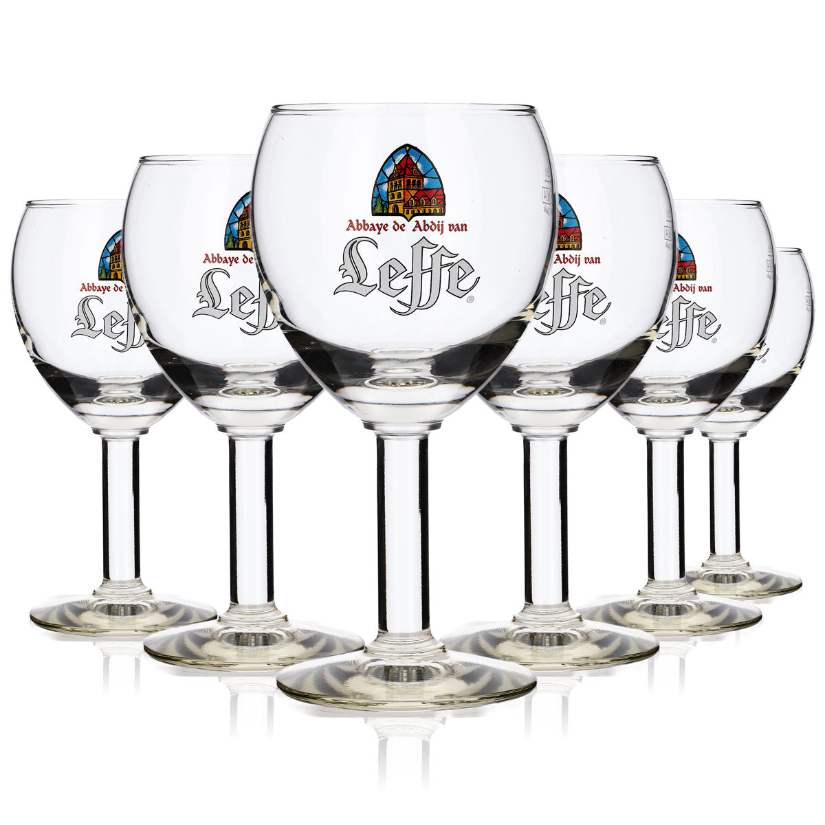 6 bicchieri Leffe 0,25 l a forma di coppa/tulipano Bicchieri da birra Belgio con stelo normale – Vista 6
