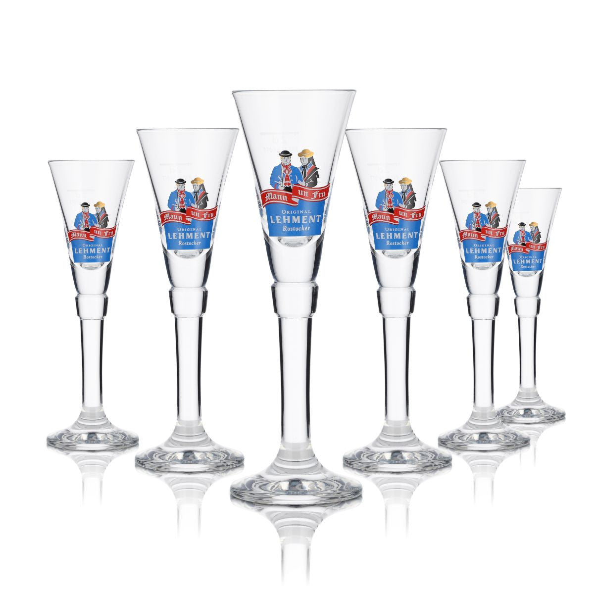 6 bicchieri da liquore in vetro con piede Rostock, 2 cl, serie Akvavit