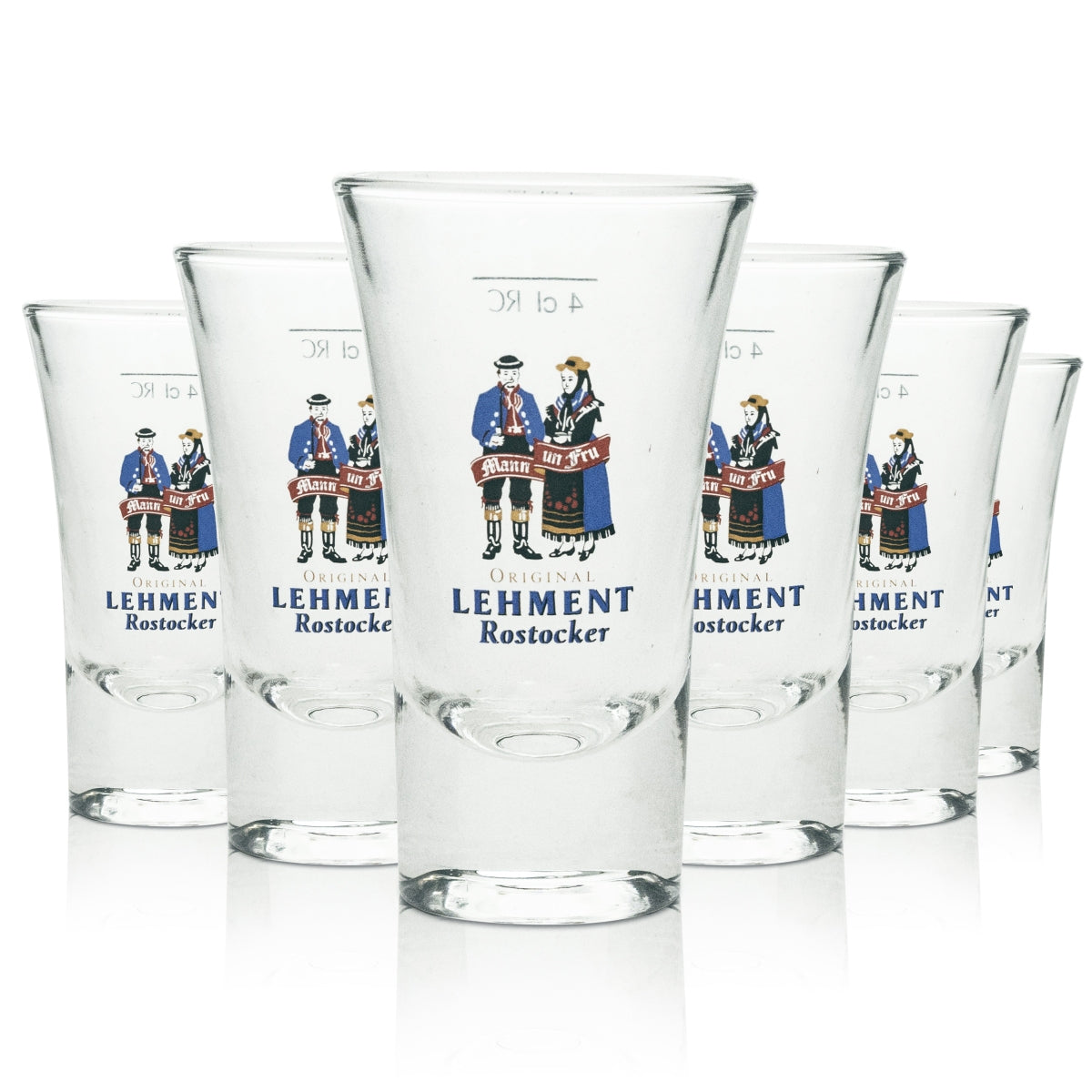 6 bicchierini da liquore Lehment con uomo e donna 4 cl