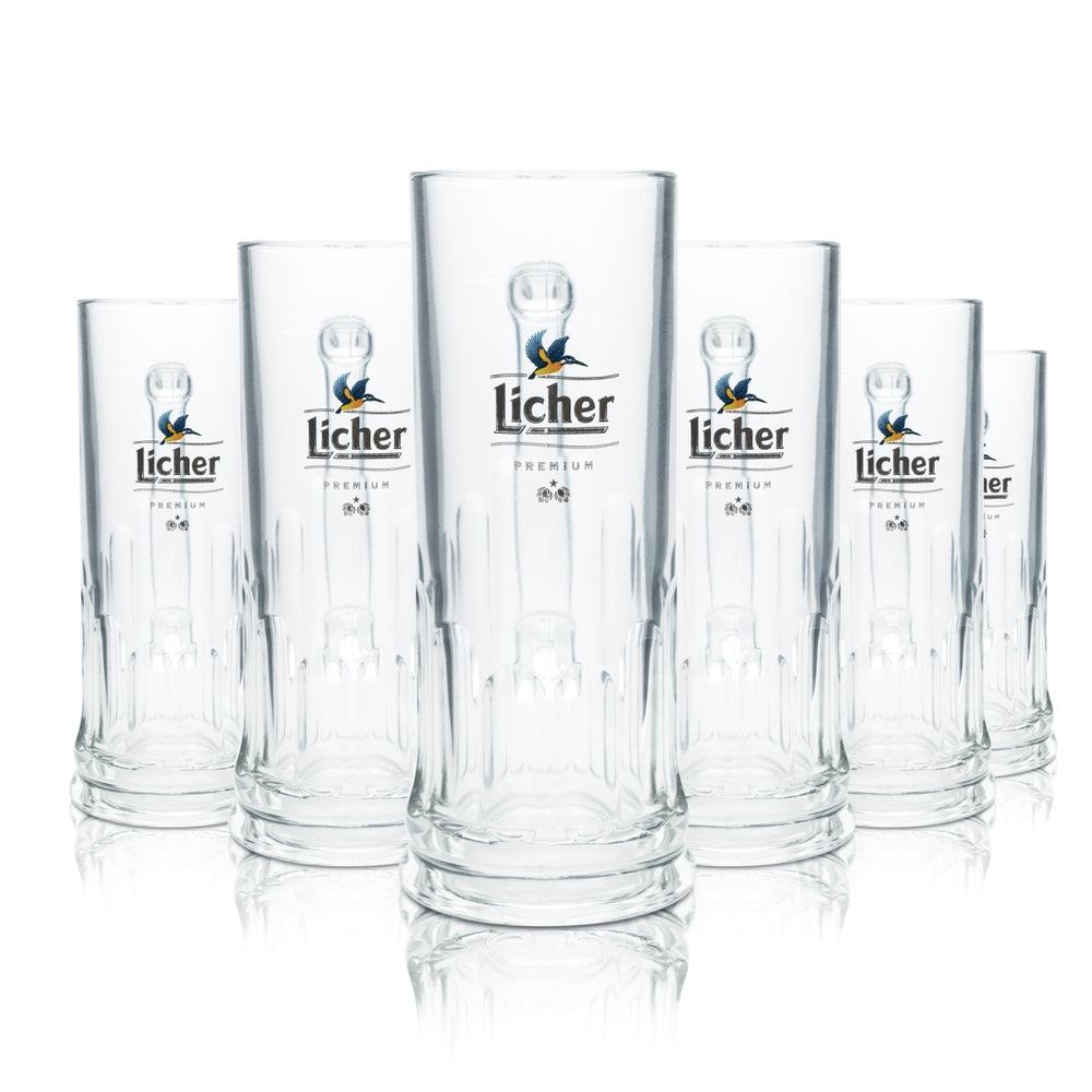 6 bicchieri da birra Licher 0,3 l boccale Humpen Seidel contorno birrificio Pils Gastro