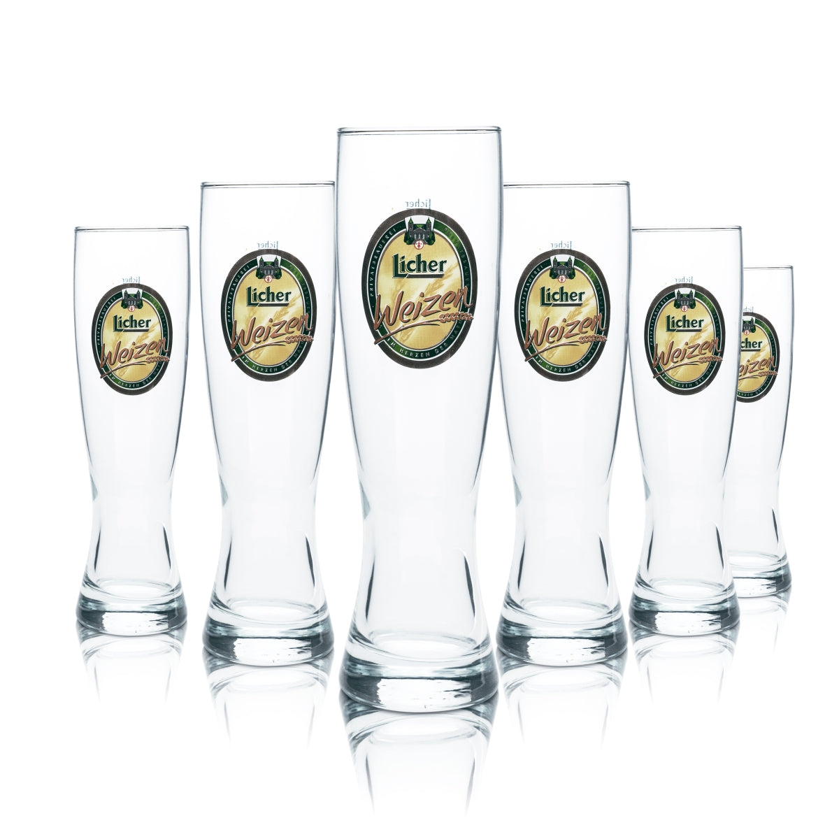 6 bicchieri da birra Licher 0,5 l per birra di frumento bianca, vetro da birrificio, birreria, pub