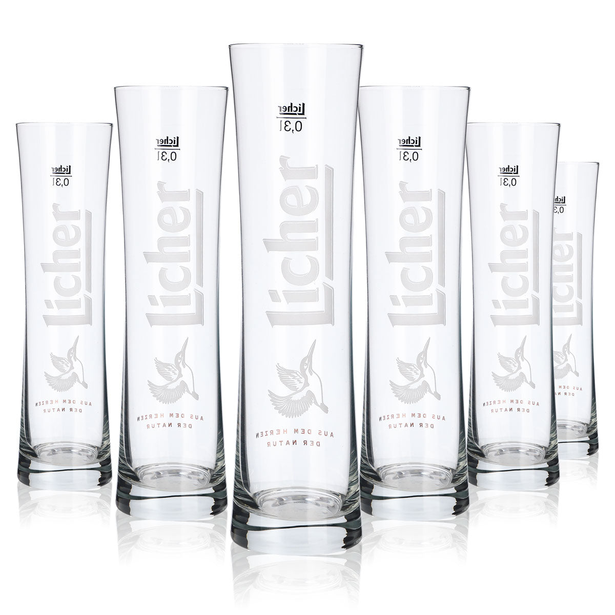 6 bicchieri Licher 0,3 l bicchieri da birra di design Set di bicchieri a forma di bottiglia Birrificio Hessen – Vista 6