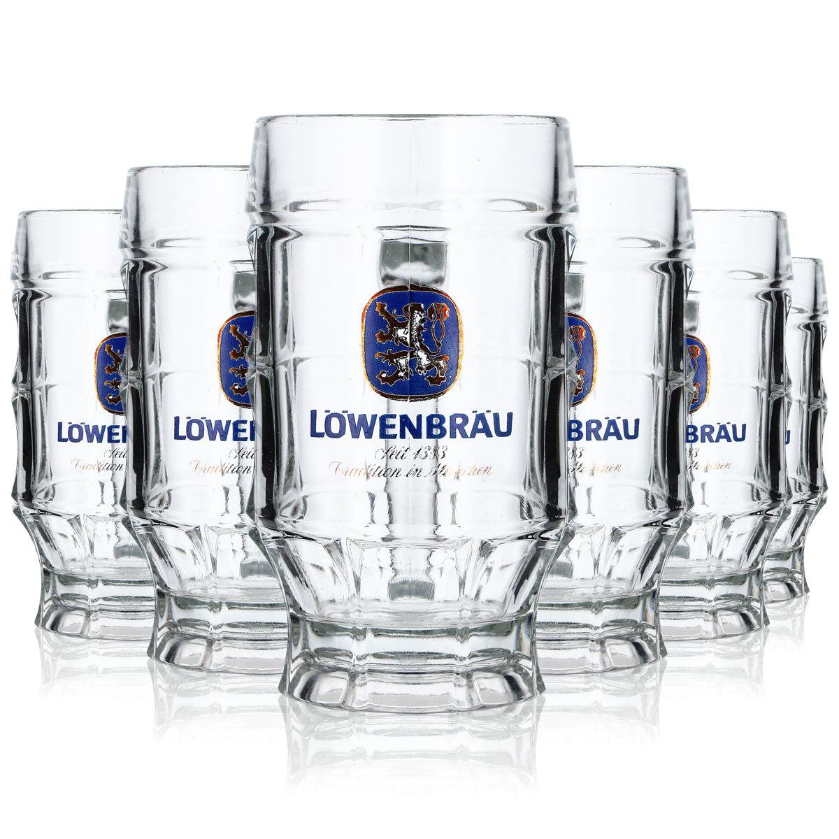 6 bicchieri da birra Löwenbräu Seidel 0,3 l, forma a boccale, Strasburgo – Vista 7