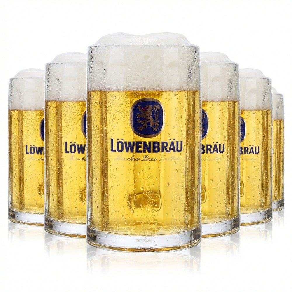 6 bicchieri da birra Löwenbräu da 0,3 l, boccale Seidel, boccale da birra Rastal Glückauf, merce di seconda scelta