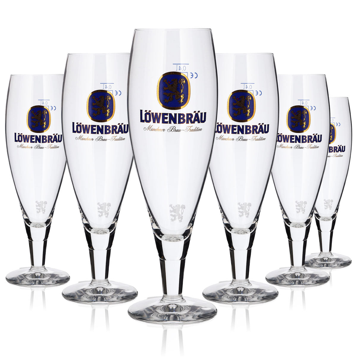 6 bicchieri Löwenbräu 0,4 l, set di bicchieri a forma di tulipano, birra chiara, birrificio bavarese, gastronomia – Vista 5