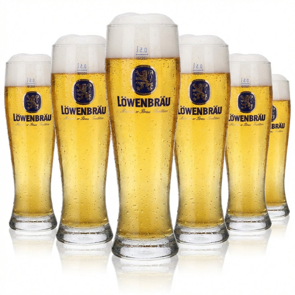 6 bicchieri Löwenbräu da 0,5 l Set di bicchieri da birra bianca con lievito Birrificio Baviera