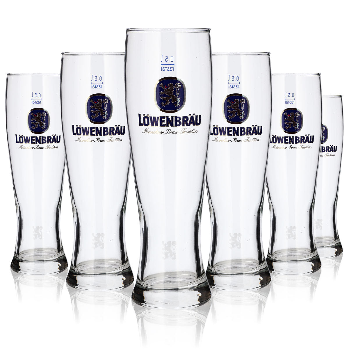 6 bicchieri Löwenbräu da 0,5 l Set di bicchieri da birra bianca con lievito Birrificio Baviera – Vista 5